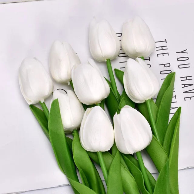 Artificial Tulip - 10 White Bundle