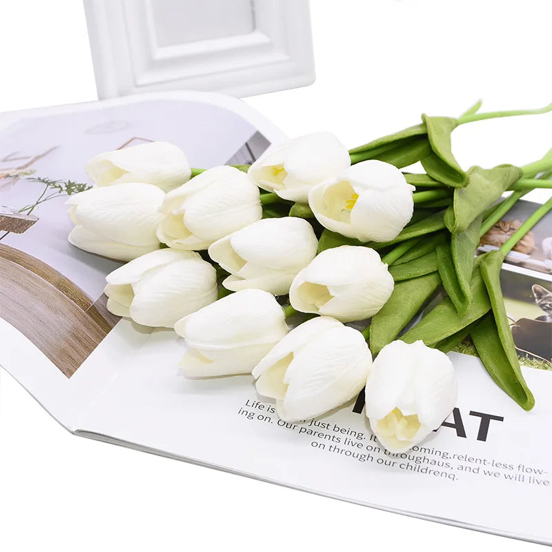 Artificial Tulip - 10 White Bundle