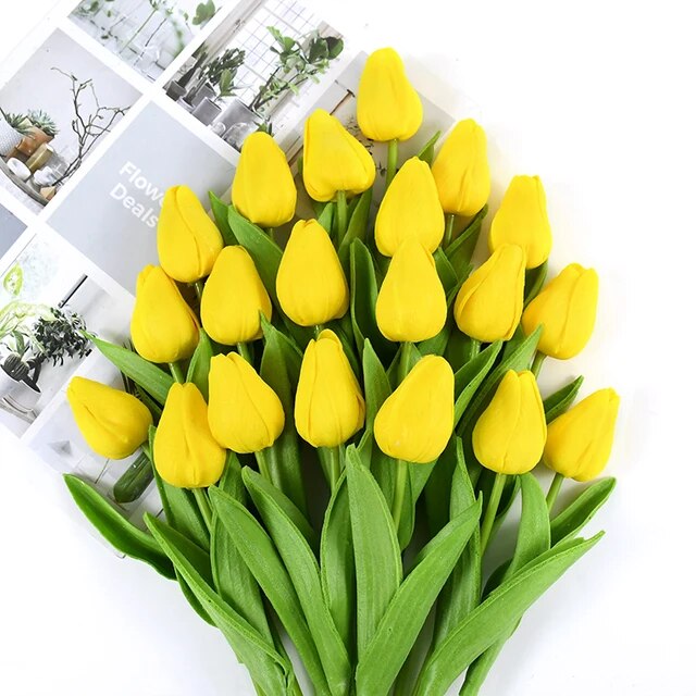 Artificial Tulip - 10 Yellow Bundle