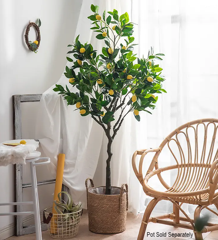 6 ft Artificial Lemon Tree - 72 inches